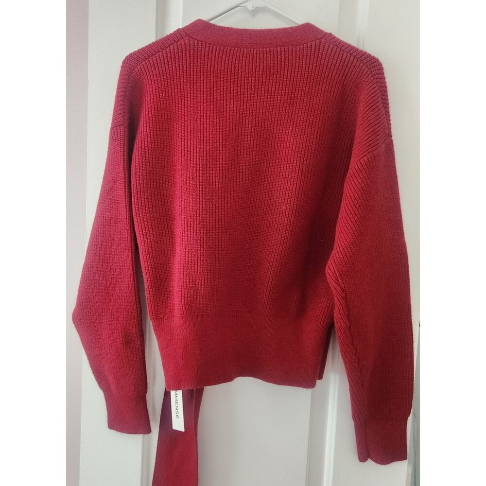 NWT Commense Red Metal Ring Wrap Cardigan Sweater Knit Top - LARGE - Picture 3 of 8